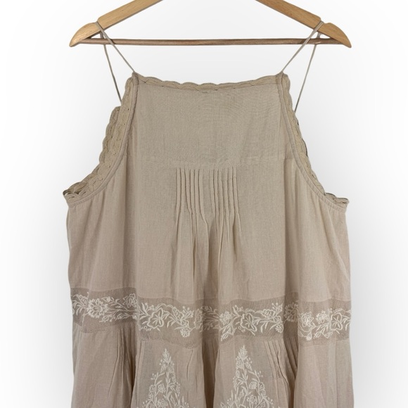 Anthropologie Embroidered Pintuck Mini Dress Medium - Picture 9 of 12